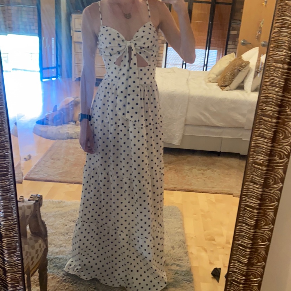 Polka dot maxi summer dress